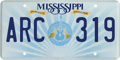 MS license plate ARC319