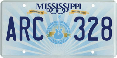 MS license plate ARC328