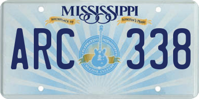 MS license plate ARC338