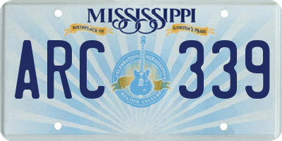 MS license plate ARC339