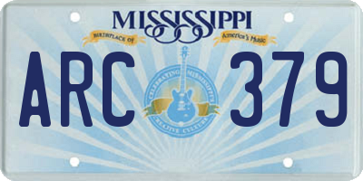 MS license plate ARC379
