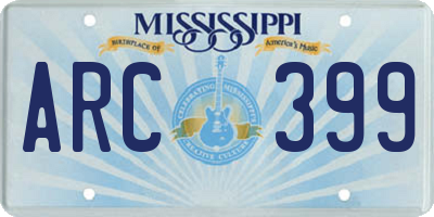 MS license plate ARC399