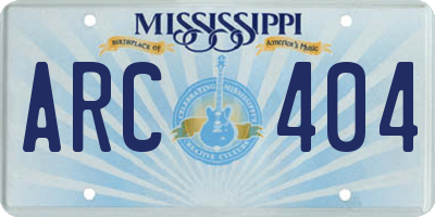 MS license plate ARC404