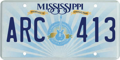 MS license plate ARC413