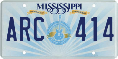 MS license plate ARC414