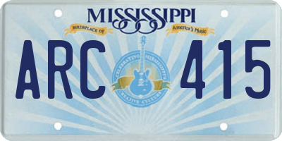 MS license plate ARC415