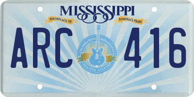 MS license plate ARC416