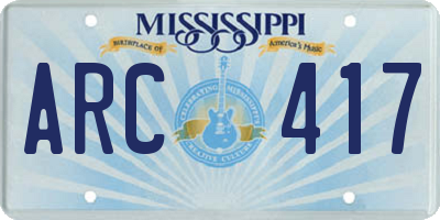 MS license plate ARC417