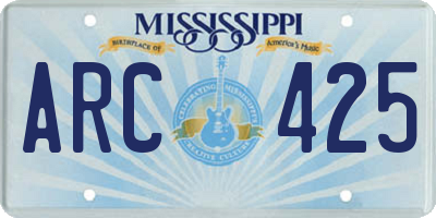 MS license plate ARC425
