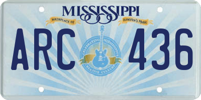 MS license plate ARC436