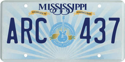 MS license plate ARC437