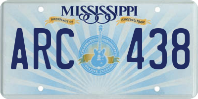 MS license plate ARC438