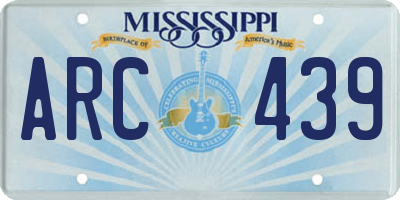 MS license plate ARC439