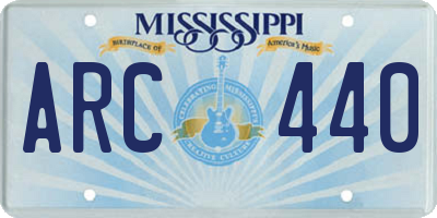 MS license plate ARC440