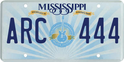MS license plate ARC444