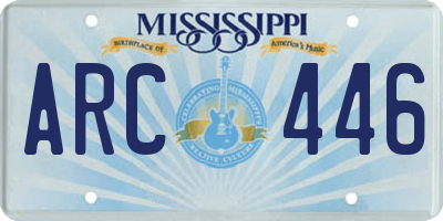 MS license plate ARC446