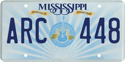 MS license plate ARC448