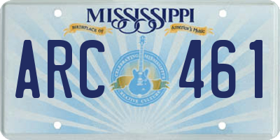 MS license plate ARC461
