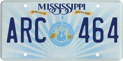 MS license plate ARC464