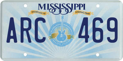 MS license plate ARC469