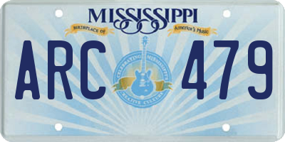 MS license plate ARC479