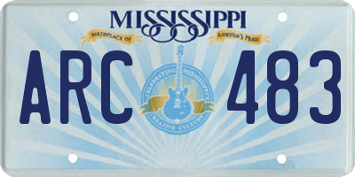 MS license plate ARC483