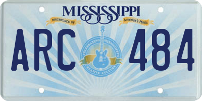 MS license plate ARC484