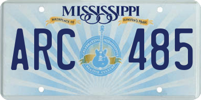 MS license plate ARC485