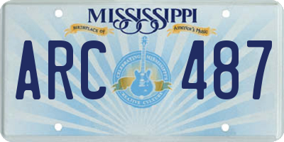 MS license plate ARC487