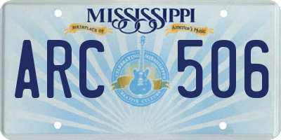 MS license plate ARC506