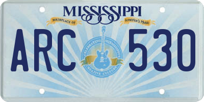 MS license plate ARC530