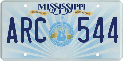 MS license plate ARC544