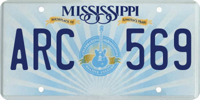 MS license plate ARC569