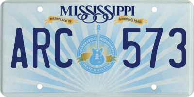 MS license plate ARC573