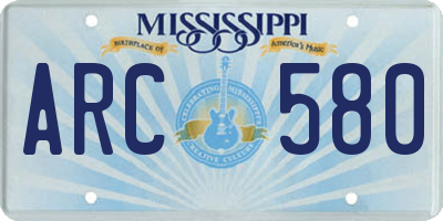 MS license plate ARC580