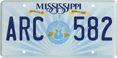 MS license plate ARC582