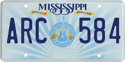 MS license plate ARC584