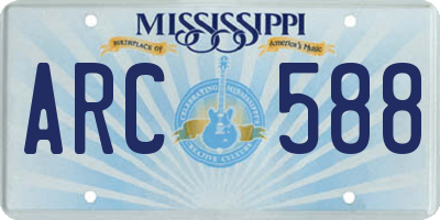MS license plate ARC588