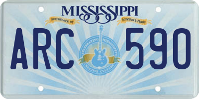 MS license plate ARC590