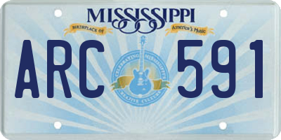 MS license plate ARC591