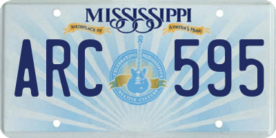MS license plate ARC595