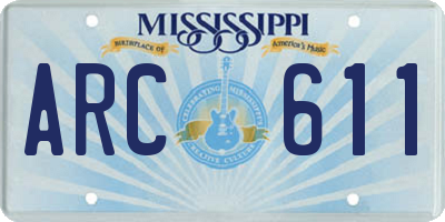 MS license plate ARC611