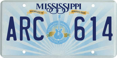 MS license plate ARC614