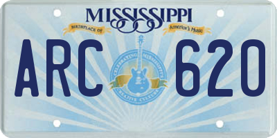 MS license plate ARC620
