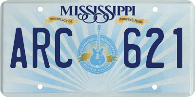 MS license plate ARC621