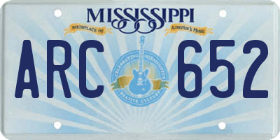 MS license plate ARC652