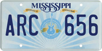 MS license plate ARC656