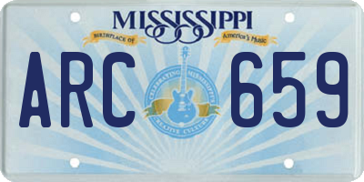 MS license plate ARC659