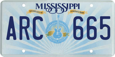 MS license plate ARC665