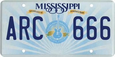 MS license plate ARC666